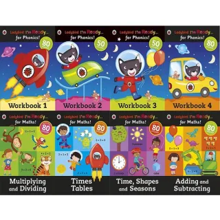 Ladybird I'm Ready for Phonics & Maths KS1 Easy Learning 8 Books Collection Set