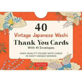 40 Thank You Cards In Vintage Japanese Washi Desig(...)