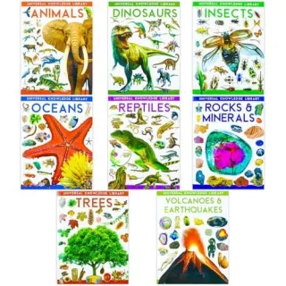 Universal Knowledge Library Animals and Nature 8 Volumes Book Collection Set: (Animals, Dinosaurs, Insects, Oceans, Reptiles, Rocks & Minerals, Trees, Volcanoes & Earthquakes)