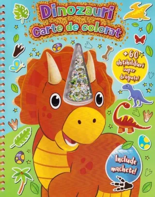 Dinozauri. Carte de colorat cu machete