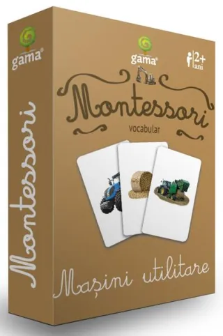 Mașini utilitare. Cărţi de joc Montessori