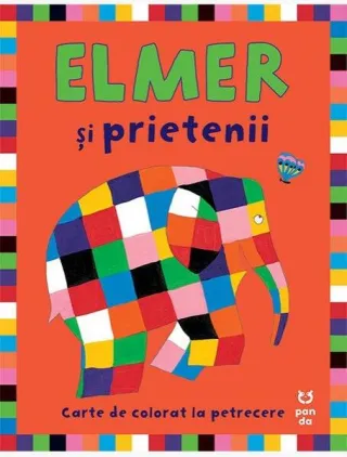 Elmer și prietenii - carte de colorat la petrecere
