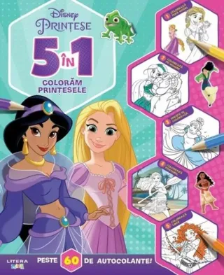 Disney. Prințese. 5 în 1. Colorăm prințesele