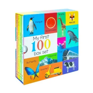 My First 100 Words Box Set 4 Board Books Collection Set(Words, Animals, Colours, Shapes and Numbers, Letters and Phonics)