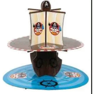 2 x PIRATE TWO TIER CUPCAKE STANDS - CARDBOARD SELF-ASSEMBLY