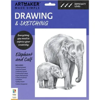 Art Maker Made Simple Drawing & Sketching Kit: Elephant and Calf