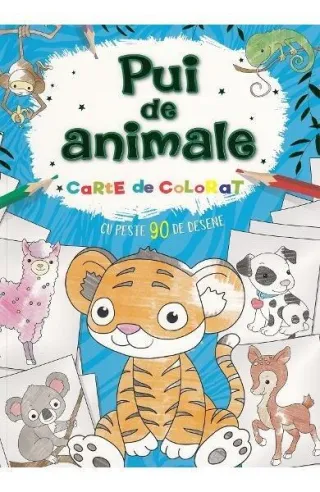Pui de animale. Carte de colorat