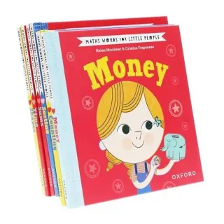 Maths Words For Little People 6 Books Set By Helen Mortimer (shapes, Sorting, Counting, Sums, Time, Money)
