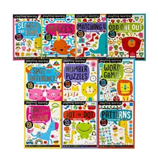Playtime Learning Numbers Words Colours Sticker Activity 10 Books Set