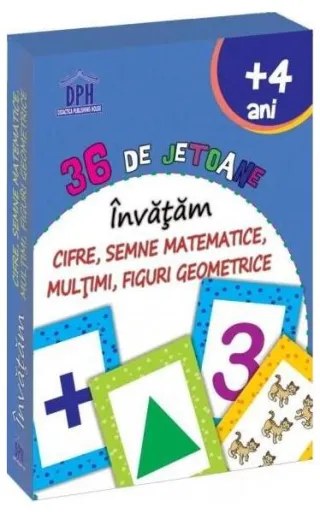 Învățăm cifre, semne matematice, mulțimi, figuri geometrice - 36 de jetoane