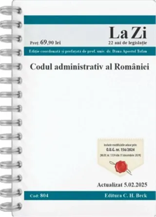Codul administrativ al României. Cod 804. Actualizat la 5.02.2025