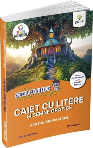 Caiet cu litere și semne grafice pentru grupa mare