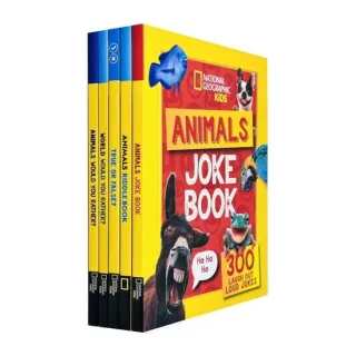 National Geographic Kids A Fun-Filled Family Game Animals 5 Books Collection Set(True or False?, Animals Riddle Book, Animals Joke Book, World Would You Rather? & Animals Would You Rather?)