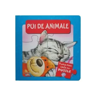 Prima mea carte cu puzzle. Pui de animale