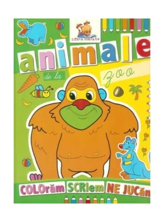 Animale de la zoo. Carte de colorat
