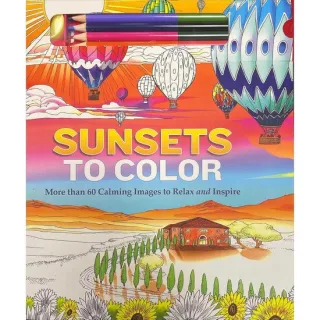 Sunsets to Color Calming Images (with pencils)