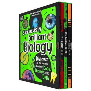 DK Seriously Brilliant Biology 3 Books Box Set and 1 Poster, Steve Mould