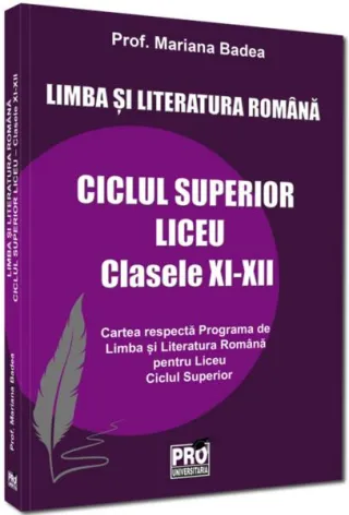 Limba și literatura română ciclul superior liceu