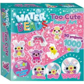 Bookoli - Too Cute Water Bead Art Water Beads Kit - with 90 Projects and 24-Page Book - Arts and Crafts for Kids 4 to 6 Years