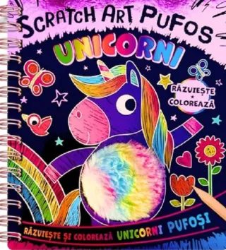 Unicorni. Scratch Art pufos