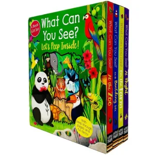 Peep Inside What Can You See? 4 Books Collection Box Set (at The Zoo, At Night, On The Farm, On A Building Site)