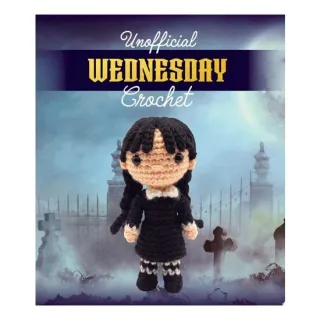Unofficial Wednesday Crochet Includes Everything You Need to Make Your Own Goth Amigurumi Character – Includes Three Colors of Yarn, Crochet Hook, Yarn Needle, Plastic Safety Eyes, Fiberfill Stuffing, Instruction Book