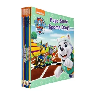 Nickelodeon Paw Patrol 10 Books Collection Set(Pups Meet The Mighty Twins, Save A Train, Save The Games, Save Sports Day,Save Ryders Robot, The Royal Throne,A Pizza Tower!, Jungle Trouble & More)