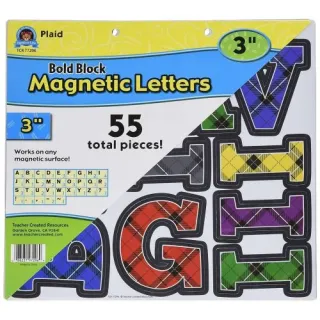Teacher Created Resources Plaid Bold Block 3" Magnetic Letters.