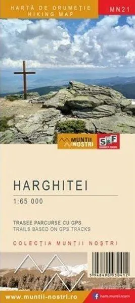 Munții Harghitei. Hartă de drumeție