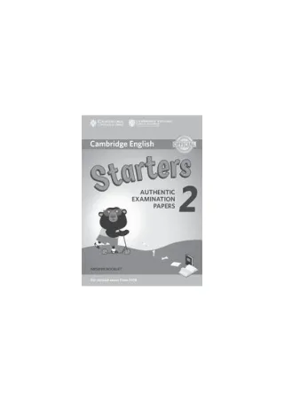 Cambridge English Young Learners 2 for Revised Exam from 2018 Starters Answer Booklet