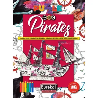 PIRATES 3D Puzzle to Colour Book