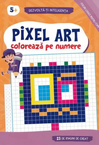 Pixel Art. Colorează pe numere 5 ani +
