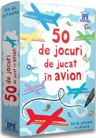 50 de jocuri de jucat în avion. 50 de jetoane + cariocă