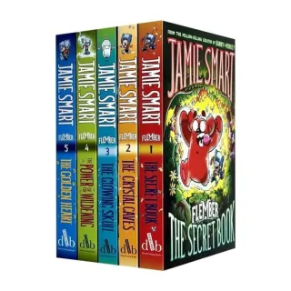 Flember Series 5 Books Collection Set (Books 1-5) by Jamie Smart (The Secret Book, The Crystal Caves, The Glowing Skull, The Power of the Wildening, The Golden Heart)