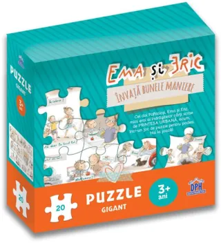 Ema și Eric învață bunele maniere. Puzzle gigant