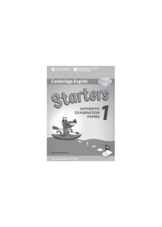 Cambridge English Starters 1 for Revised Exam from 2018 Answer Booklet
