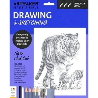 Art Maker Made Simple Drawing & Sketching Kit: Tiger and Cub