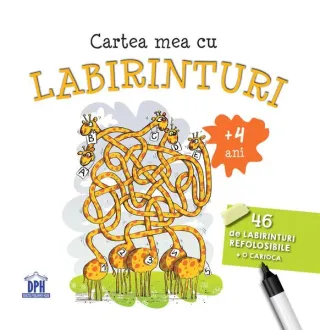 Cartea mea cu labirinturi. 46 de labirinturi refolosibile + o cariocă (4+ ani)