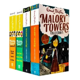 Enid Blyton Malory Towers 4 Books Set 12 Story Collection (First Term, Second Form, Third Year, Upper Fourth, In the Fifth, Last Term, New Term, Summer Term, Winter Term and More!)