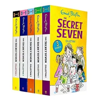 Enid Blyton The Secret Seven 15 Story Collection In 5 Books Set (the Secret Seven, Adventure, Well Done, On The Trail, Go Ahead, Good Work, Win Through, Three Cheers, Mystery & More)
