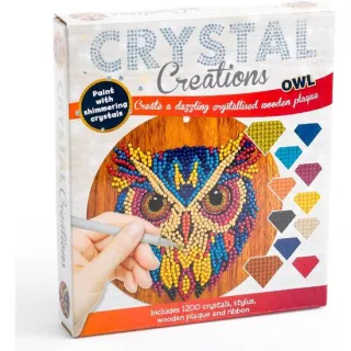 Crystal Creations Wooden Circle Art:Owl