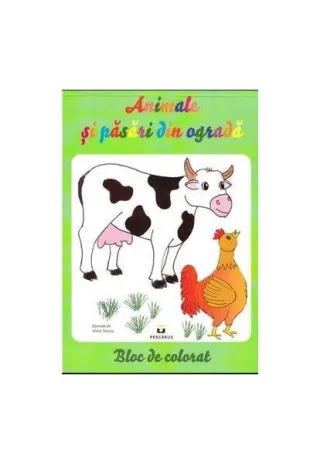 Animale şi păsări din ogradă - Bloc de colorat