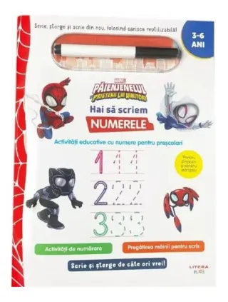 Marvel. Păienjenelul și prietenii lui uimitori. Scrie și șterge. Hai să scriem numerele