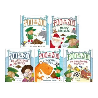 Poo in the Zoo Series 5 Books Collection Set By Smallman & Grey(Poo in the Zoo, Merry Poopmas!, The Great Poo Mystery ,The Island of Dinosaur Poo & The Super Pooper Road Race)