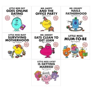 Mr Men And Little Miss for Grown Ups 7 Books Set By Roger Hargreaves