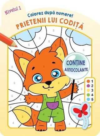 Prietenii lui Codiță. Nivelul 1. Colorez după numere