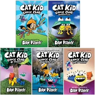 Cat Kid Comic Club Collection 5 Books By Dav Pilkey (cat Kid Comic Club, On Purpose, Perspective, Collaborations, Influencers)