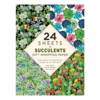 Succulents Gift Wrapping Paper - 24 Sheets 18 X 24 (45 X 61 Cm) Wrapping Paper