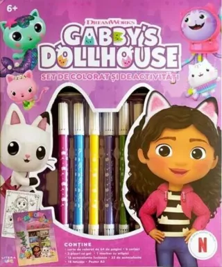 Gabby's Dollhouse. Set de colorat și de activități