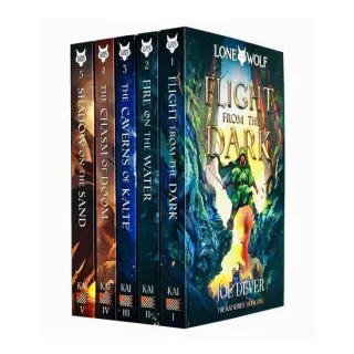 Lone Wolf Series Books 1 - 5 Collection Set by Joe Dever (Flight from the Dark, Fire on the Water, Caverns of Kalte, Chasm of Doom & Shadow on the Sand)